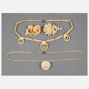 Konvolut Elfenbeinschmuck