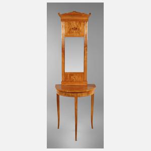 Biedermeierspiegel und -konsole