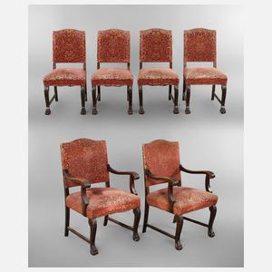 Satz von sechs Stühlen