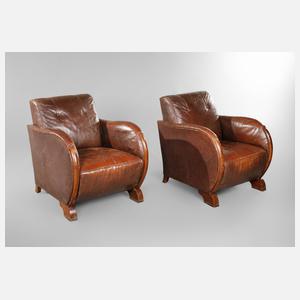 Paar Ledersessel Art déco