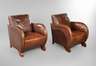 Paar Ledersessel Art déco
