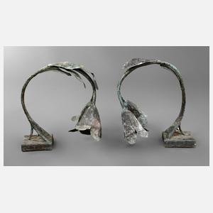 Paar dekorative Gartenlampen