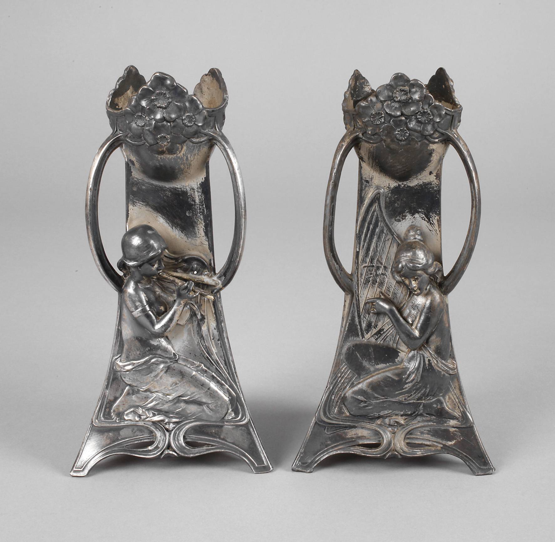 WMF paar figürliche Jugendstilvasen