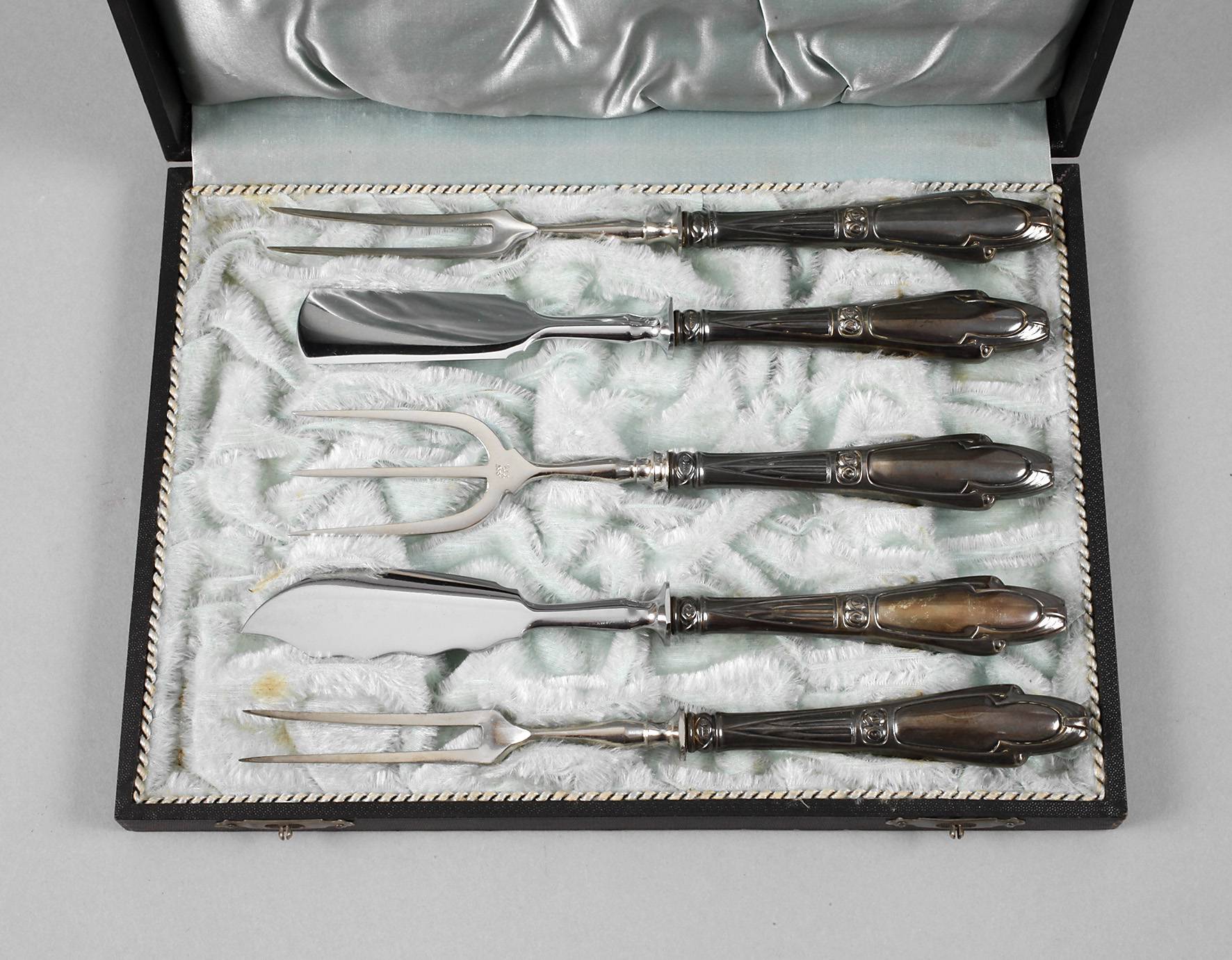 Silber fünf Vorlegeteile Art déco