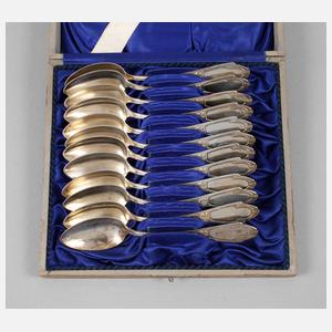 Zwölf Silberlöffel im Etui