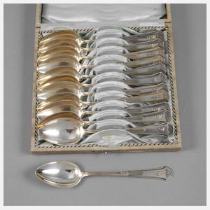 Zwölf Silberlöffel Jugendstil