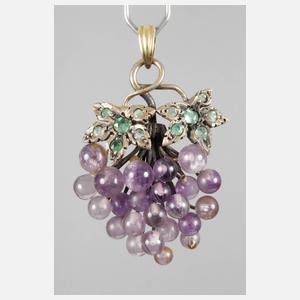 Anhänger mit Amethyst und Smaragden