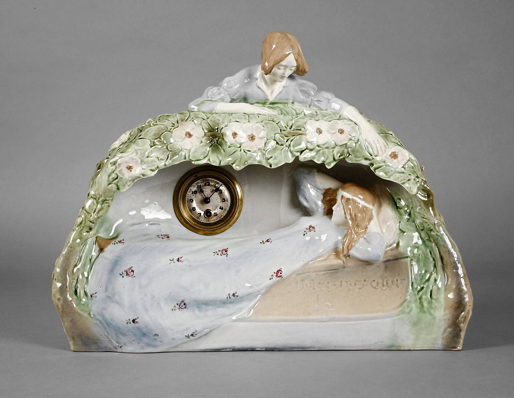 Figürliche Tischuhr Dornröschen
