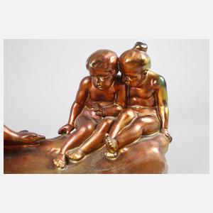 Zsolnay Pecs große figürliche Schale