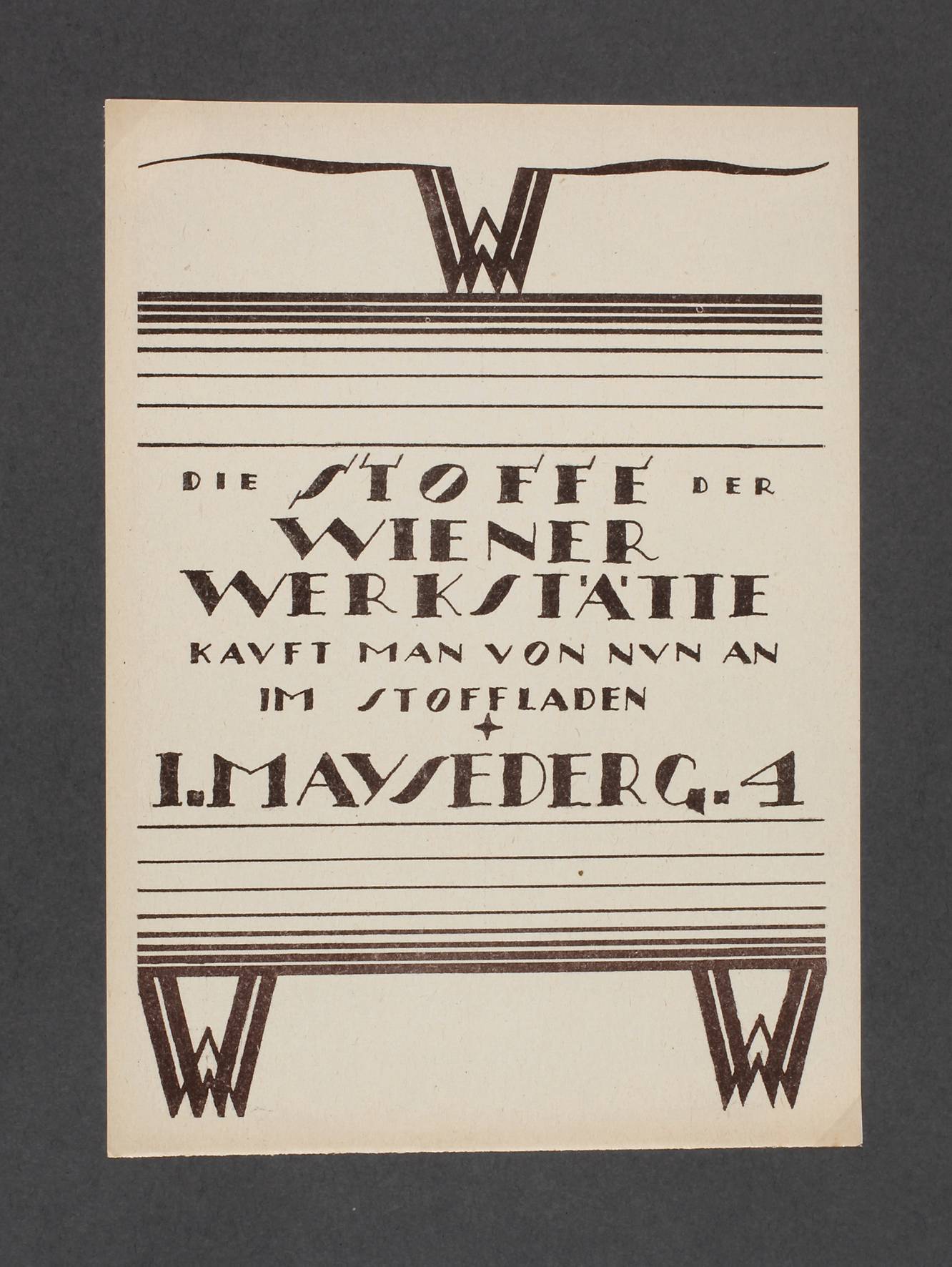 Seltenes Werbeblatt Wiener Werkstätte