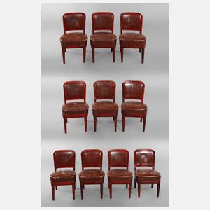 Zehn Stühle Art déco