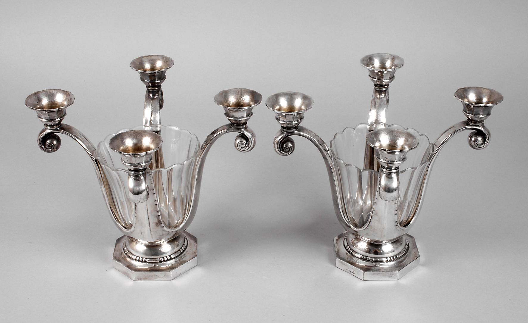 Christofle Paar Tafelaufsätze Art déco