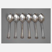 Sechs Speiselöffel Silber111