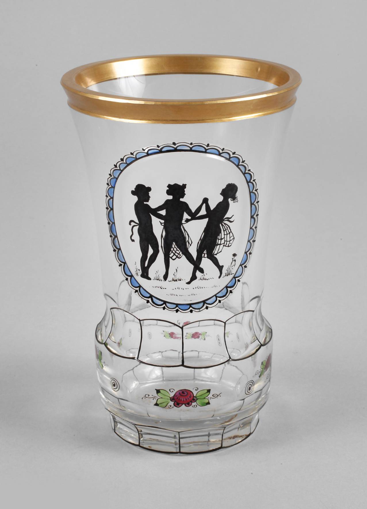 Steinschönau Becherglas Schattenmalerei