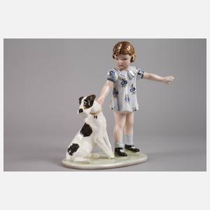 Goldscheider Wien Mädchen mit Hund