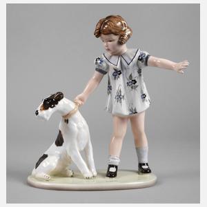 Goldscheider Wien Mädchen mit Hund