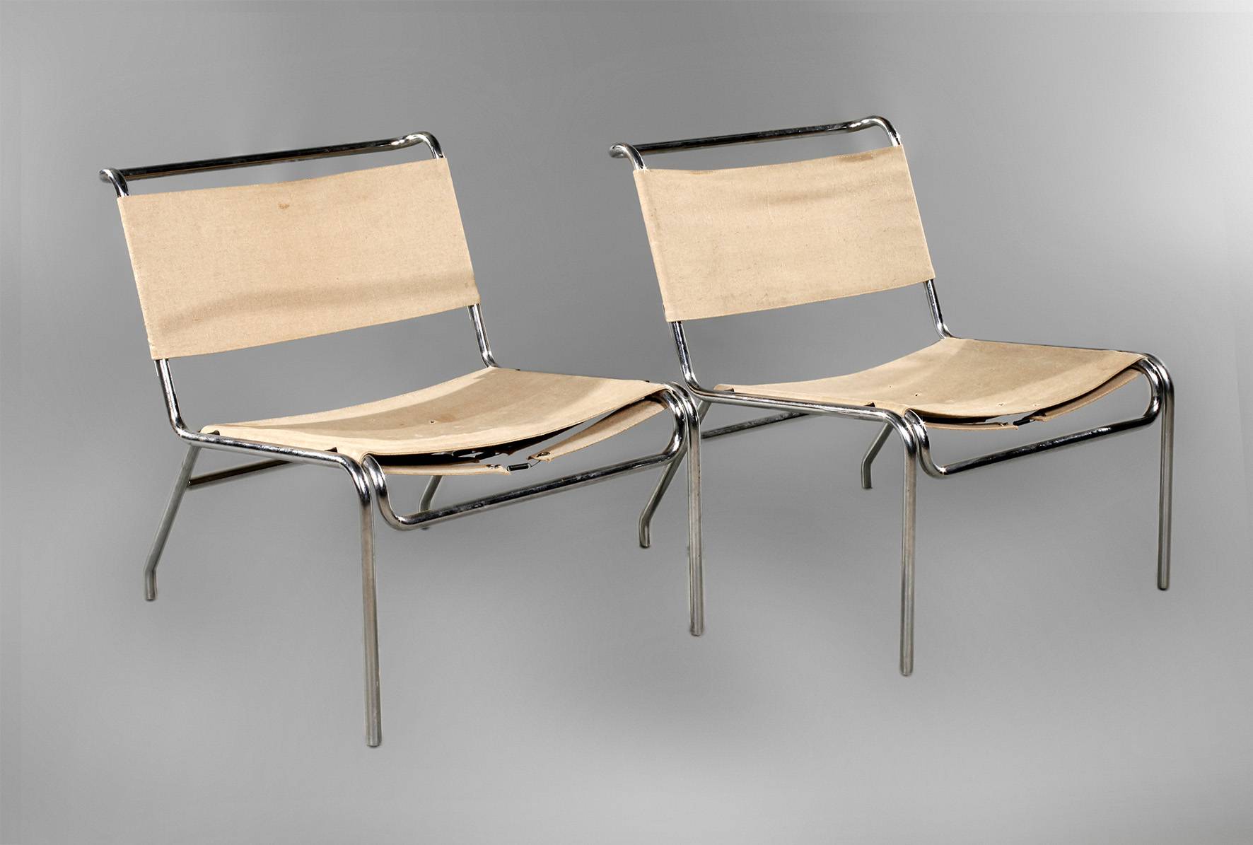 Paar Stahlrohrsessel