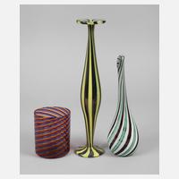 Murano drei Vasen Spiraldekor111