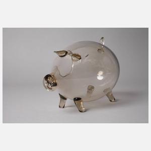 Murano zwei Scherzgefäße als Schwein