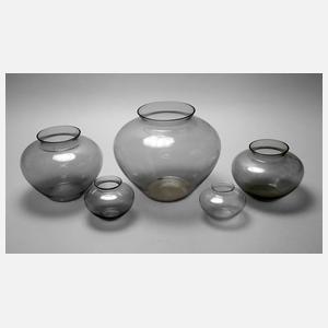 Wilhelm Wagenfeld fünf Herzvasen