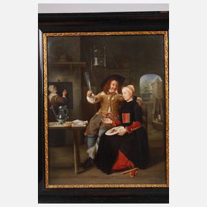 KPM Berlin Altmeisterkopie nach Gabriel Metsu 1661