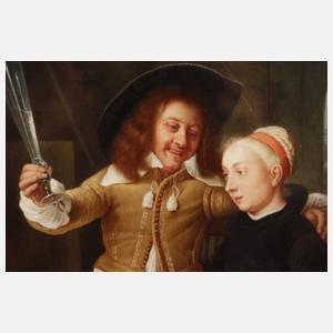 KPM Berlin Altmeisterkopie nach Gabriel Metsu 1661