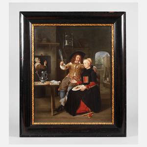 KPM Berlin Altmeisterkopie nach Gabriel Metsu 1661