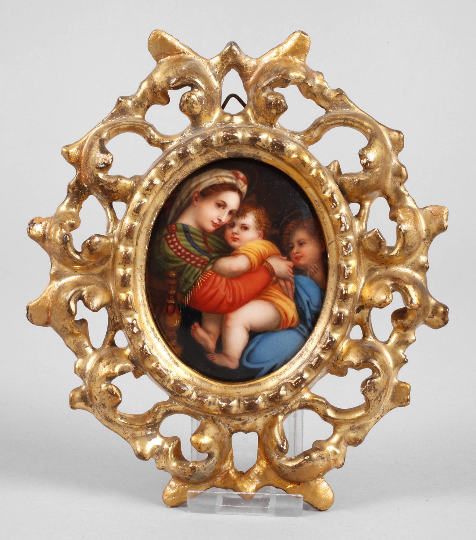 Italien kleine Wandbildplatte Madonna della Sedia