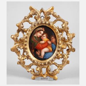 Italien kleine Wandbildplatte Madonna della Sedia