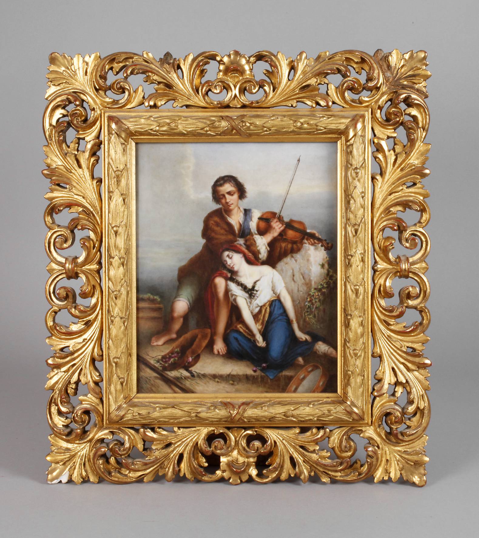 Porzellanbildplatte ”Schmerzvergessen” nach Louis Gallait