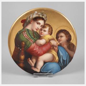 Porzellanplatte Madonna della Sedia nach Raffael