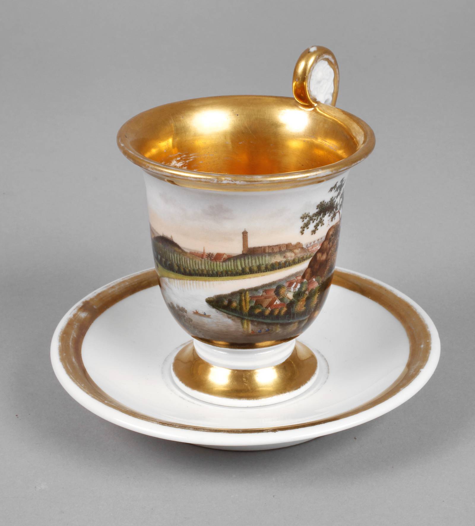 Biedermeier Ansichtentasse Burg Giebichenstein