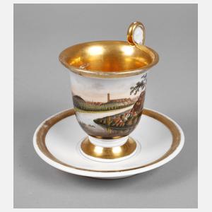 Biedermeier Ansichtentasse Burg Giebichenstein