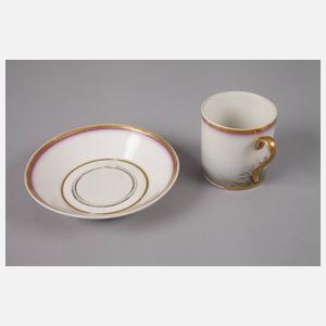 Gotha oder Gera Biedermeiertasse mit Schwan