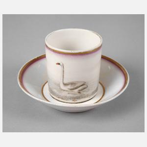 Gotha oder Gera Biedermeiertasse mit Schwan