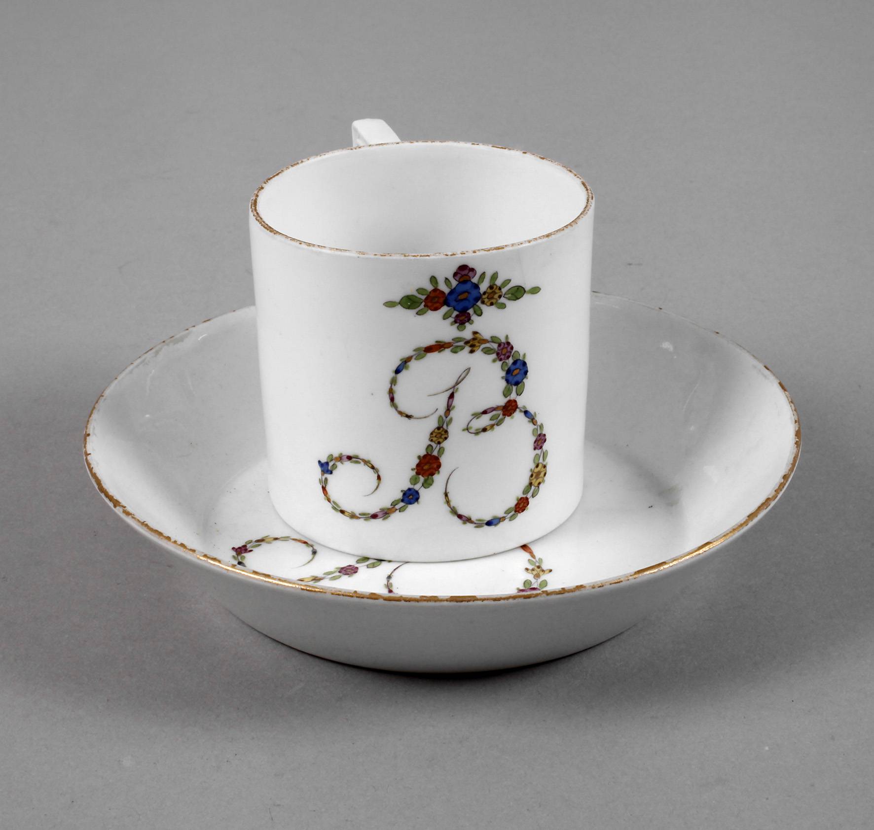 Meissen Biedermeier Andenkentasse ”B”
