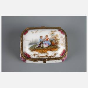 Pillendose mit Watteauszene