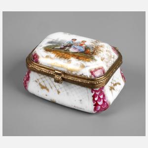 Pillendose mit Watteauszene