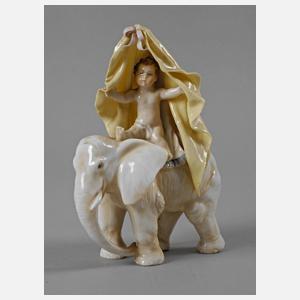 Ens Volkstedt Elefant mit Putto