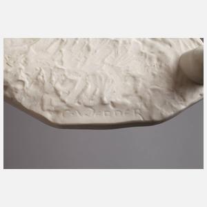 Trabendes Pferd Biskuitporzellan