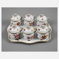 Italien Richard Ginori sechs Deckeltassen mit Tablett111