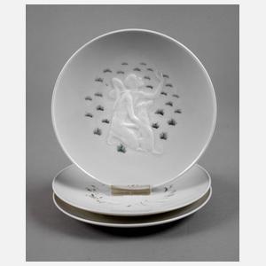 KPM Berlin drei Weihnachtsteller