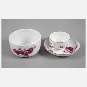 Meissen drei Teile Purpurmalerei