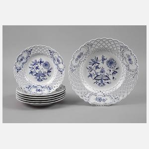Meissen Dessertset Zwiebelmuster