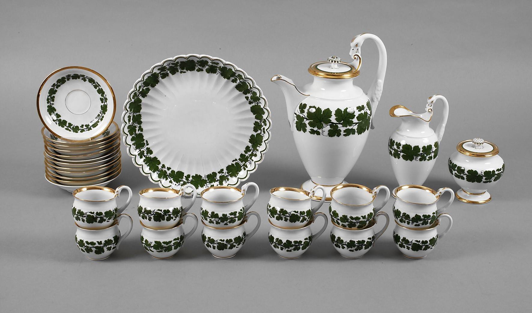 Meissen Kaffeeservice Weinlaubdekor