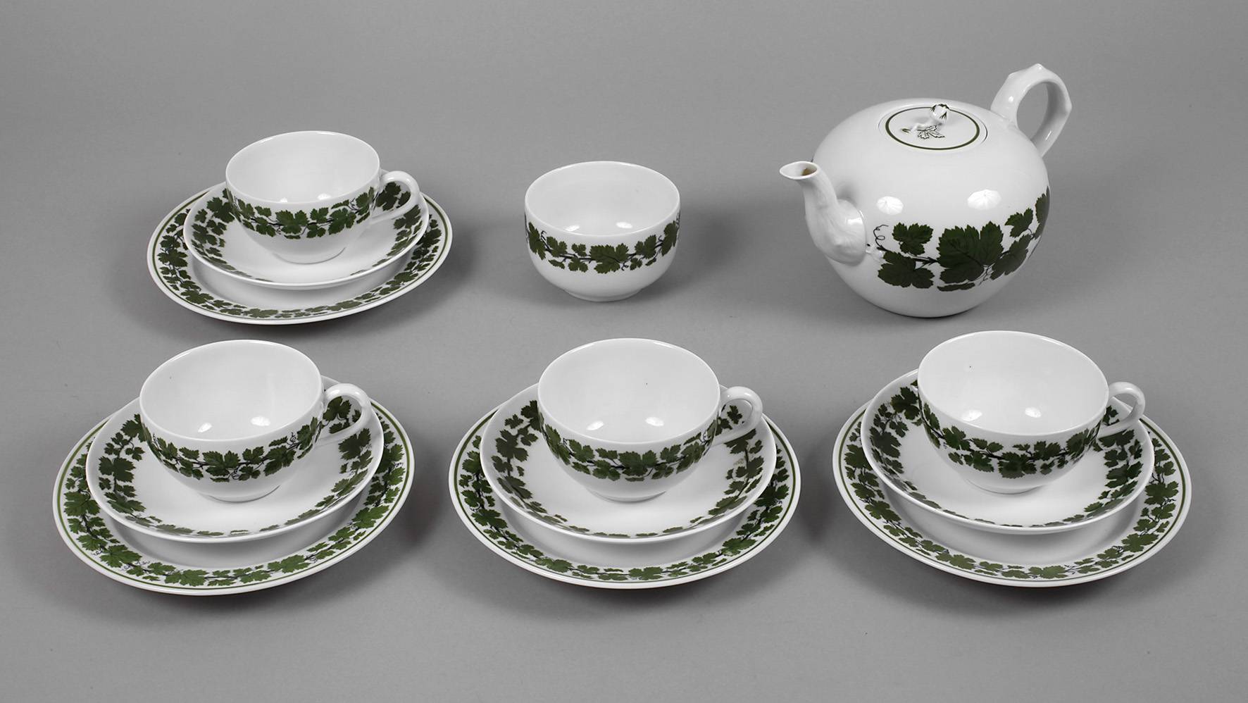 Meissen Teeservice Weinlaubdekor