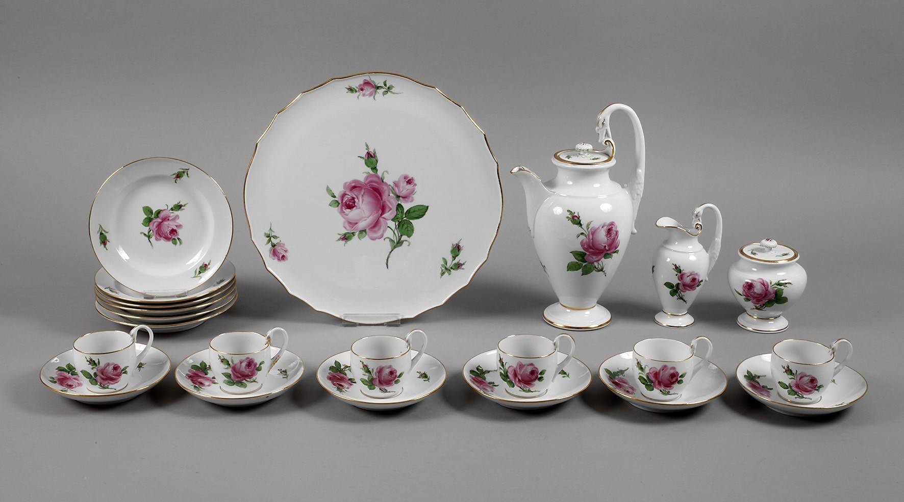 Meissen Kaffeeservice Rote Rose