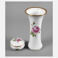 Meissen zwei Teile Rote Rose111
