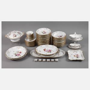 Meissen großes Speiseservice ”Volles Blütenbukett mit Insekten”