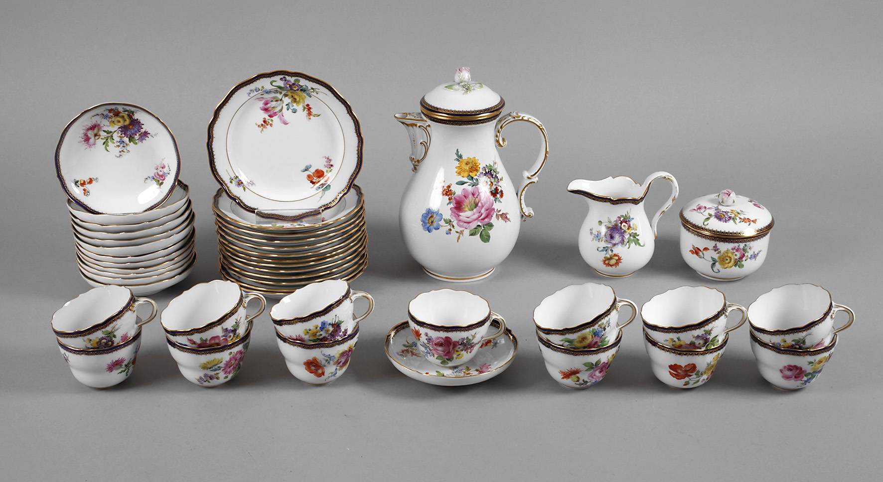 Meissen Kaffeeservice Kobaltrand